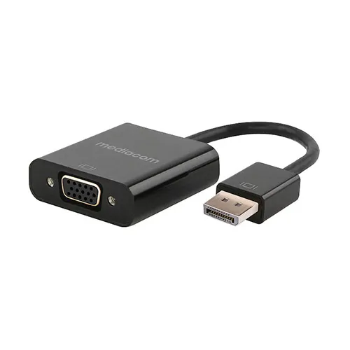 MEDIACOM MD-M300 CAVO ADATTATORE VIDEO DA DISPLAYPORT 20 PIN MASCHIO A VGA HD-15 FILETTATO FEMMINA NERO