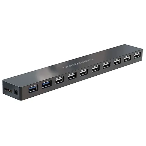 MEDIACOM MD-U107 HUB 10 PORTE 8 x USB-A 2.0 -2 x USB 3.0 ALIMENTATO