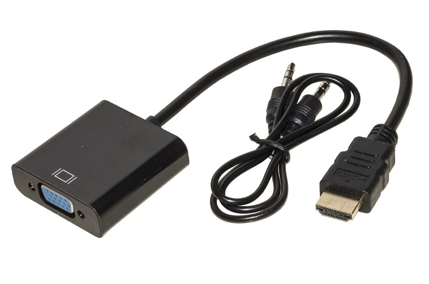 NILOX ADATTATORE DA HDMI A VGA MASCHIO/FEMMINA CON AUDIO JACK 3.5mm NERO