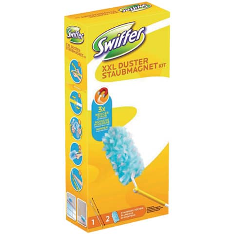 Swiffer Duster XXL - 90 cm - azzurro - Swiffer - starter kit completo con 2 piumini