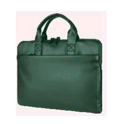 TUCANO ISOTTA BORSA SUPERSLIM PER NOTEBOOK DA 14" E MACBOOK AIR 15" IN PU EFFETTO PELLE TASCA ESTERNA CON TRACOLLA VERDE