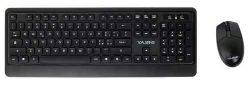 Yashi Exclusive MY537 - Set mouse e tastiera - senza fili - 2.4 GHz - nero