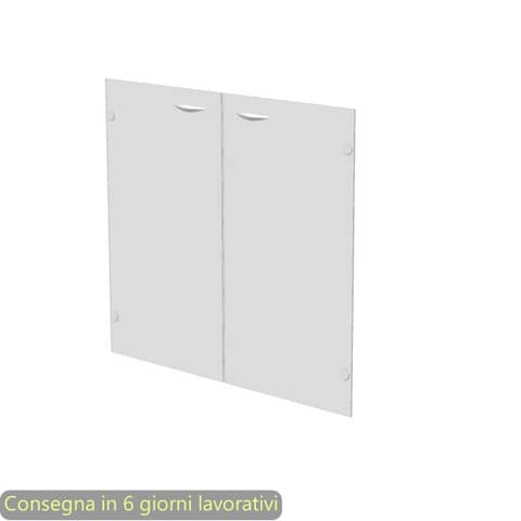 Coppia ante Easy - per mobile basso - 80 x 67 cm - spessore 5 mm - vetro satinato - Artexport
