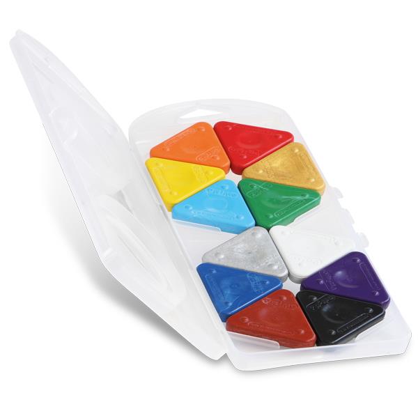 PRIMO PASTELLO A CERA DI FORMA TRIANGOLARE COLORI …