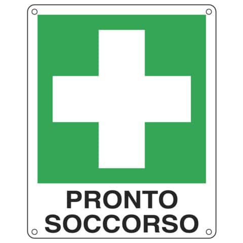 Cartello segnalatore - 12x14,5 cm - PRONTO SOCCORSO …