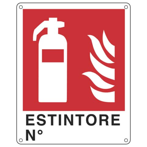Cartello segnalatore - 25x31 cm - ESTINTORE N° …
