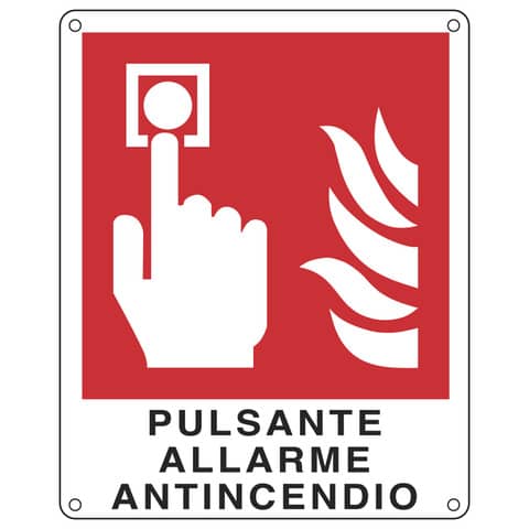 Cartello segnalatore - 12x14,5 cm - PULSANTE ALLARME …