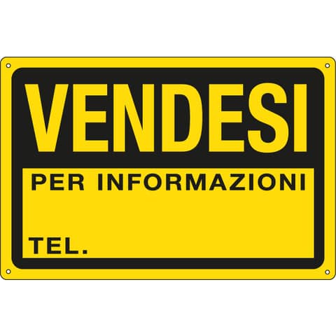 Cartello segnalatore - 30x20 cm - VENDESI - …