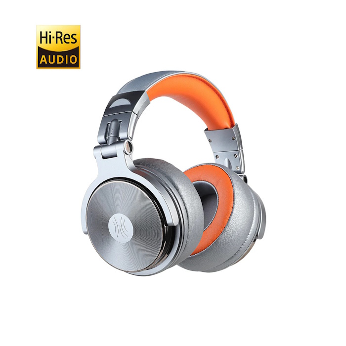 ONEODIO STUDIO PRO 50 HI-RES CUFFIE DJ CABLATE C/MICROFONO SILVER/ORANGE