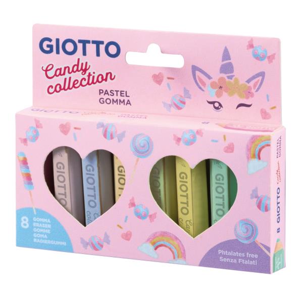 GIOTTO CANDY COLLECTION GOMMA SUPER TRENDY COLORI PASTELLO …