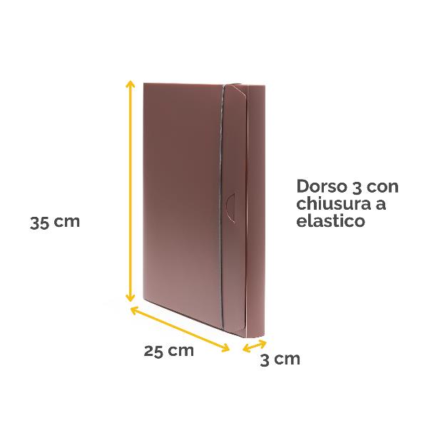 Cartella progetto con elastico HOLOS - 34,5 x 23,5 cm - dorso 3 cm - marrone - Fellowes