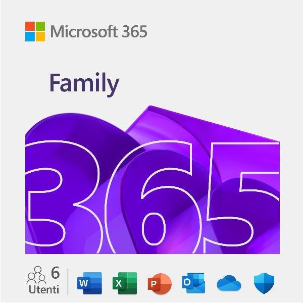 Scopri la potenza di <b>Microsoft Office 365 Family</b> con 6 licenze multilingua per un anno. Usa Word, Excel e PowerPoint offline su piÃ¹ dispositivi. Scegli la qualitÃ  e la versatilitÃ ! <b>Versione digitale, codice spedito tramite Email</b>.