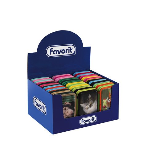 FAVORIT ANIMAL WORLD ASTUCCIO 3 SCOMPARTI IN POLIESTERE CON RIEMPIMENTO FANTASIE ASSORTITE