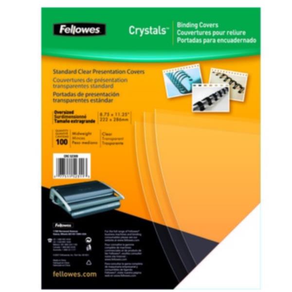 Copertine Clear - A4 - 200 micron - PVC - neutro trasparente - Fellowes - scatola 100 pezzi
