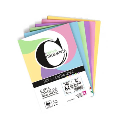 CWR CROMTICA RISMA MIX FORTI RISMA DA 100 FOGLI 80 GR 210X297 mm A4 COLORI ASSORTITI