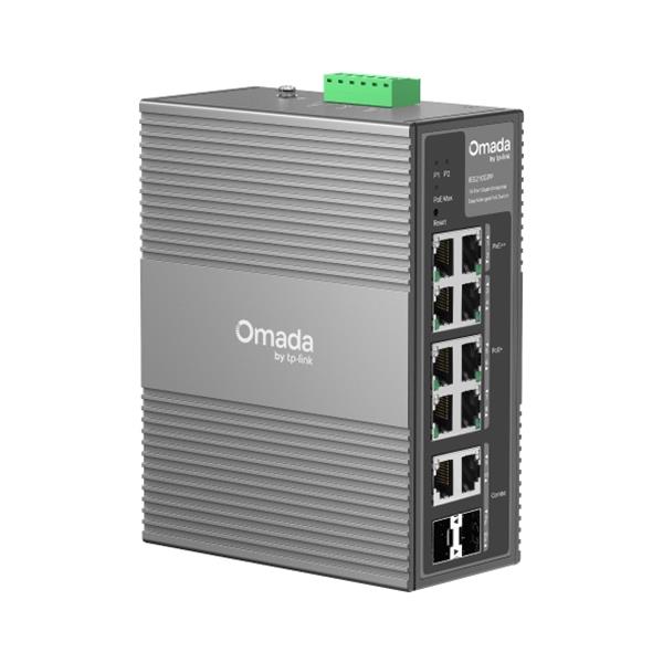 TP-LINK OMADA IES210GPP SWITCH INDUSTRIALE GESITO 10 PORTE - 6 x 10/100/1000 (PoE+) + 2 x 10/100/1000 (PoE++) + 2 x combo 100/1000 SFP/RJ-45 PoE++ (240 W) MONTABILE SU RAIL DIN