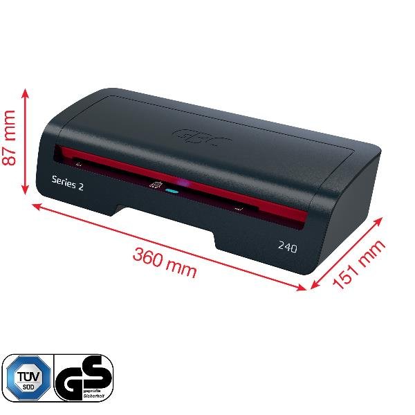 GBC 240 HOME OFFICE A4 PLASTIFICATRICE A CALDO PRONTA IN 2 MINUTI SPEGNIMENTO AUTOMATICO NERO