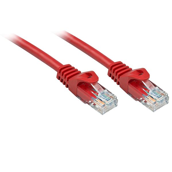 Lindy Basic - Cavo patch - RJ-45 (M) a RJ-45 (M) - 2 m - UTP - CAT 6 - stampato, antiaggrovigliamento - rosso