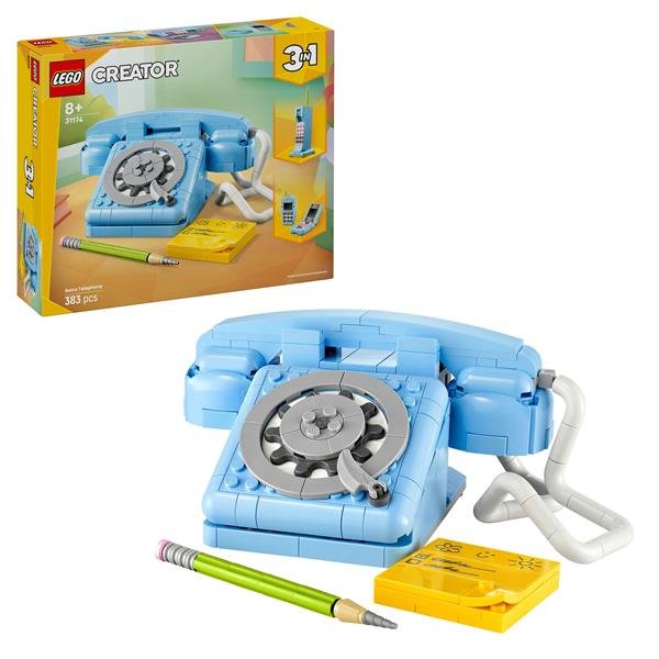LEGO CREATOR 3 IN 1 TELEFONO RETRÒ CON DISCO DI SELEZIONE ROTANTE TRASFORMABILE IN 2 TELEFONI CELLULARI