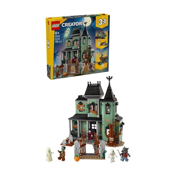 LEGO CREATOR 3 IN1 VILLA SPETTRALE TRASFORMABILE IN NAVE FANTASMA O IN TRENO CON 5 MINIFIGURE