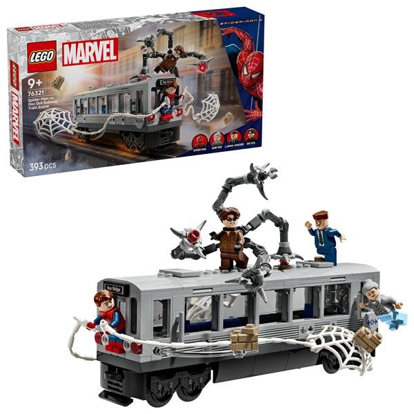 LEGO MARVEL SPIDER MAN VS DOCOCK DUELLO SUL TRENO GIOCATTOLO DA ESPOSIZIONE CON 4 MINIFIGURE