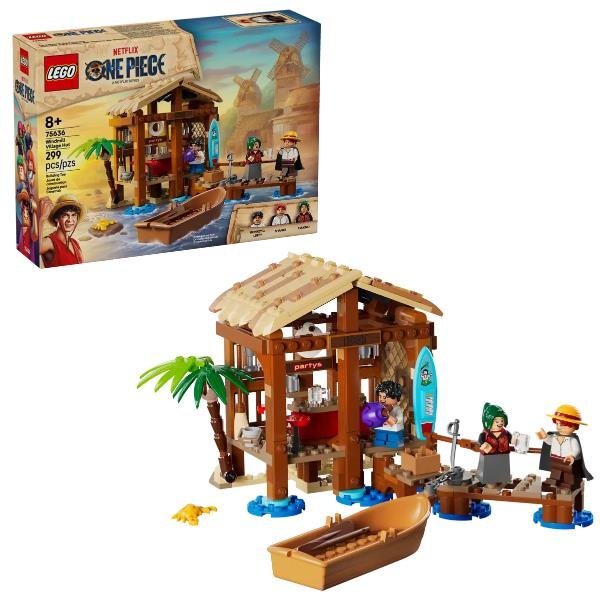 LEGO ONE PIECE LA CAPANNA DEL VILLAGGIO FOOSHA CON BARCA 3 MINIFIGURE E ACCESSORI