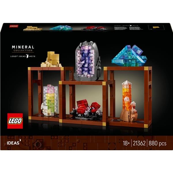 LEGO IDEAS COLLEZIONI DI MINIRALI MODELLINO DA ESPOSIZIONE CON ELEMENTI DI CRISTALLO E 3 SUPPORTI