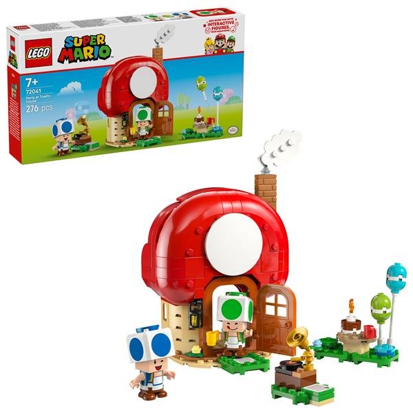 LEGO SUPER MARIO FESTA A CASA DI TOAD SET INTERATTIVO CON 2 FIGURE CUCINA CAMERA DA LETTO E TAVOLO DA PICNIC