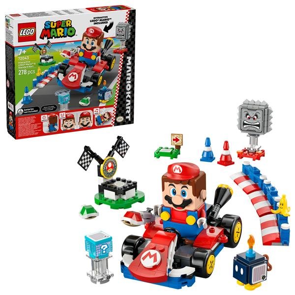 LEGO MARIO KART INTERATTIVO E KART STANDARD PERCORSO DI GARA CON MACCHINA E 3 FIGURE