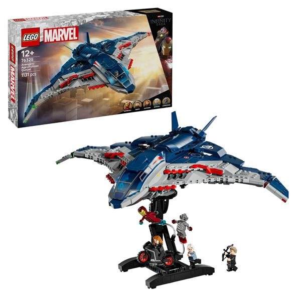 LEGO MARVEL QUINJET AVENGERS AGE OF ULTRON AEREO GIOCATTOLO DEI SUPEREROI CON MOTO E 5 MINIFIGURE