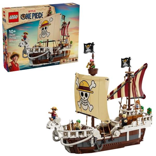LEGO ONE PIECE LA NAVE PIRATA GOING MERRY MODELLO DI BARCA DA ESPOSIZIONE CON 5 MINIFIGURE