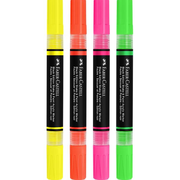 Astuccio 4 marcatori ShakePaint Black Edition colori assortiti …