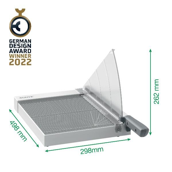 LEITZ HOME A4 GHIGLIOTTINA A LEVA LUNGHEZZA TAGLIO 305 mm PIANO IN LEGNO LAMINATO CAPACITA' 8 FOGLI ANTRACITE