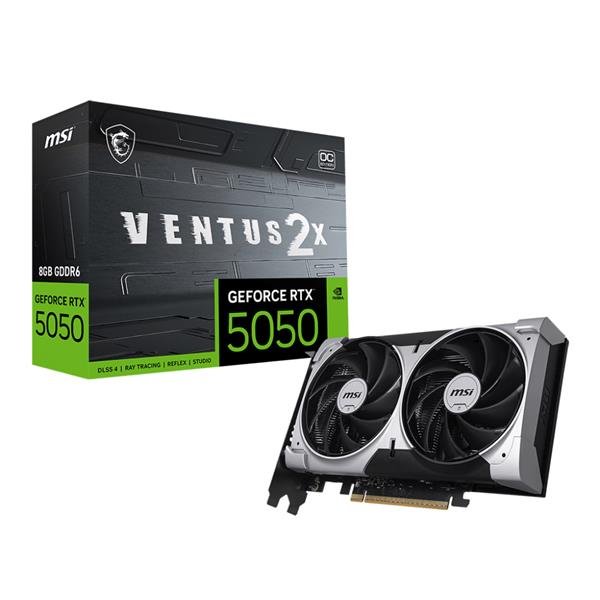 MSI GEFORCE RTX 5050 8G VENTUS 2X OC SCHEDA VIDEO NVIDIA 8 GB GDDR6 DUAL FAN PCI Express x16 5.0 - 1 x HDMI 3 x DISPLAYPORT