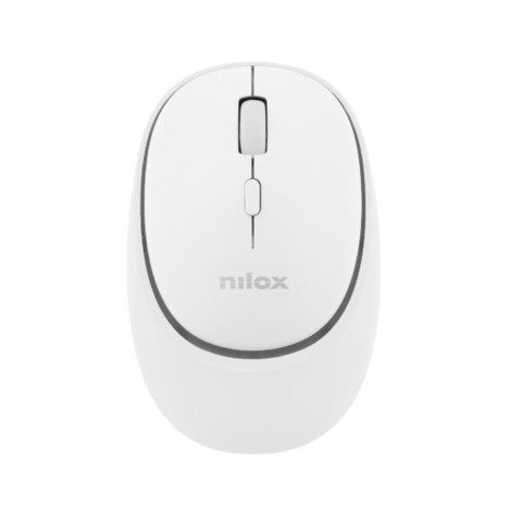 NILOX MOUSE OTTICO VERTICALE WIRELESS RICARICABILE DUAL BLUETOOTH 5.2 + RF 2.4GHz 4 PULSANTI 2 DEI QUALI SILENZIOSI 1.6000 DPI REGOLABILI RICARICABILE TRAMITE PORTA USB-C CAVO INCLUSO BIANCO
