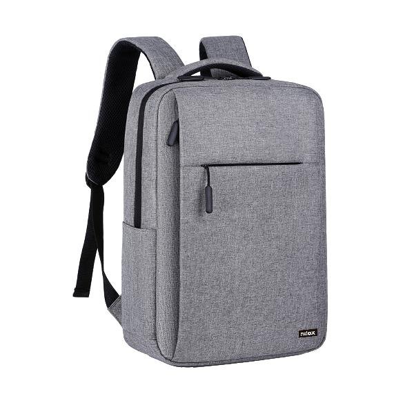 NILOX TECH ZAINO PER NOTEBOOK DA 15.6" IN POLIESTERE 3 SCOMPARTI TASCA FRONTALE GRIGIO