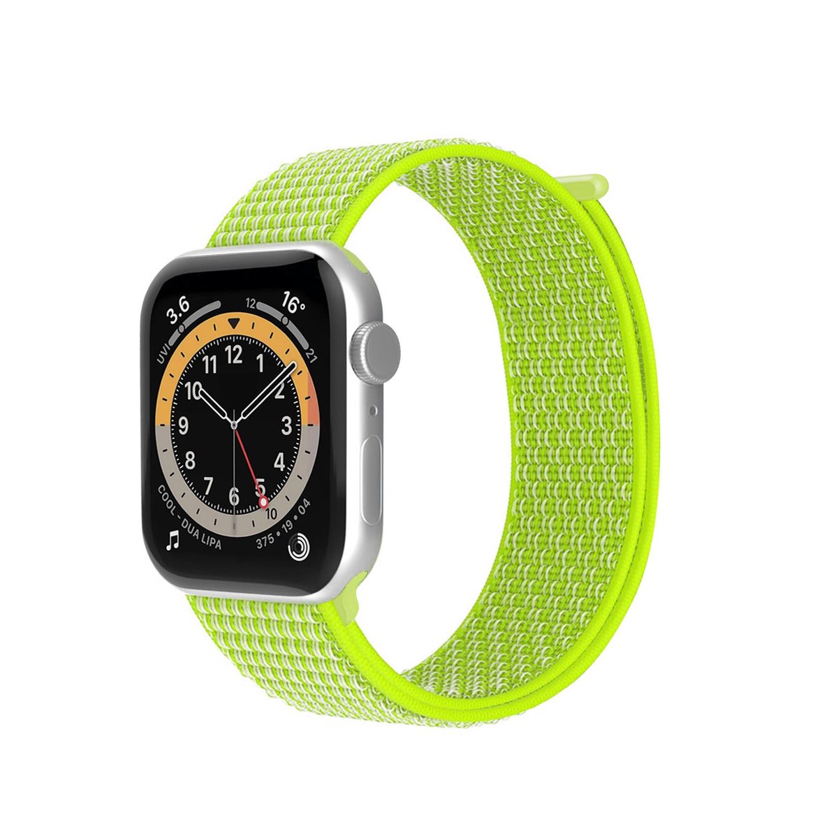 CELLY APPLE WATCH CINTURINO IN VELCRO CHIUSURA RAPIDA CON SISTEMA A STRAPPO COMPATIBILE CON APPLE WATCH 42/44/45 mm GIALLO FLUO