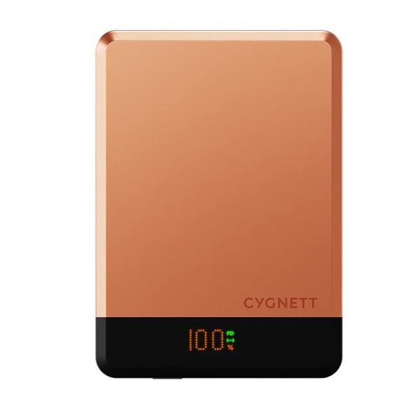 CYGNETT MAGSLIM POWER BANK 10.000mAh RICARICA WIRELESS COMPATIBILE CON MagSafe e Qi COPPER CARAMEL