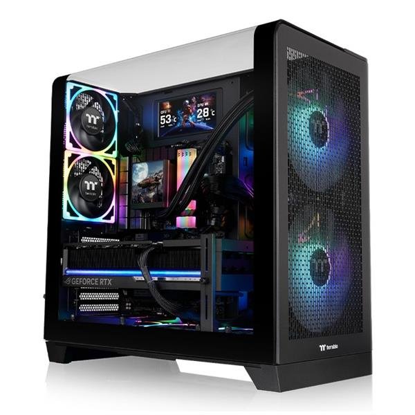 Thermaltake View 390 Air, Midi Tower, PC, Nero, ATX, micro ATX, Mini-ITX, SPCC, Vetro temperato, Gaming