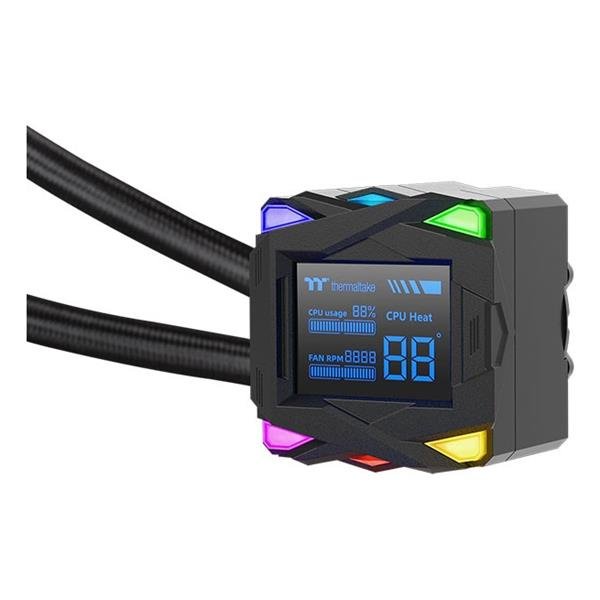 THERMALTAKE LA240-S ARGB SYNC/ALL-IN-ONE LIQUID COOLER SYSTEM 2 VENTOLE 120mm DISPLAY 2.4" Socket:2066/2011/2011-3/1700/1200/1156/1155/1151/115 /AM5/AM4 NERO