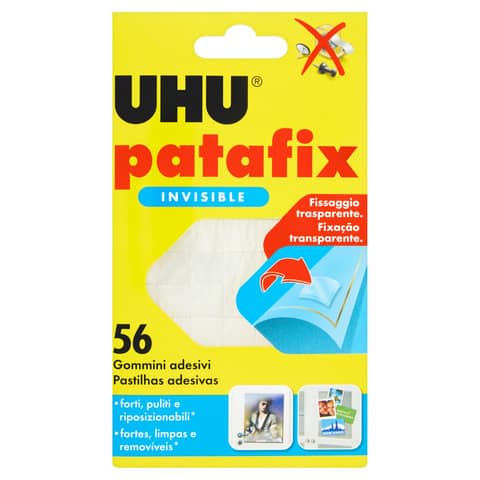 Supporti in gomma adesiva UHU Patafix - invisibile - UHU - conf. 56 pezzi