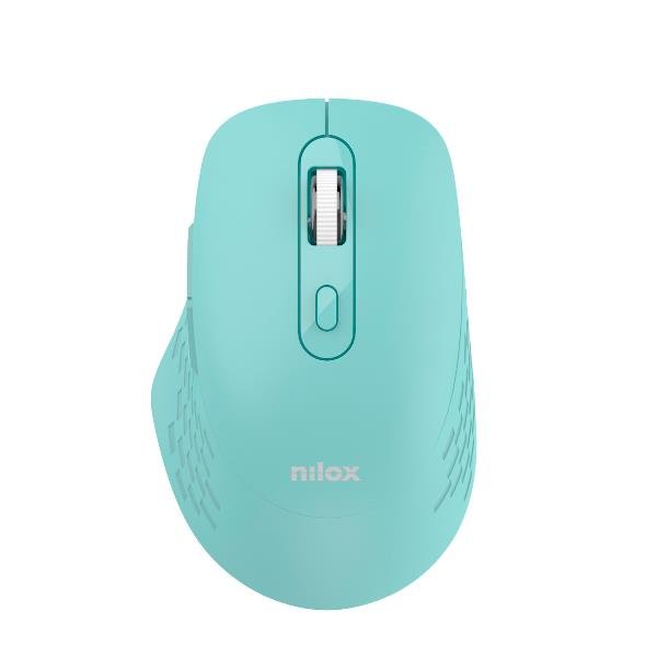 Nilox RATON DUAL WIRELESS 1600 DPI VERDE, Ottico, Bluetooth + USB Type-A, 1600 DPI, Ciano
