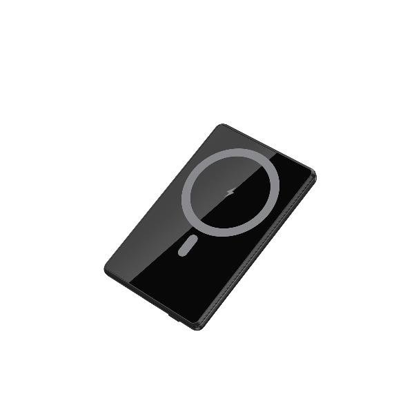 CELLY POWERBANK WIRELESS Magsafe 5.000mAh ULTRASOTTILE IN ALLUMINIO 15 W DISPLAY LED INTEGRATO NERO