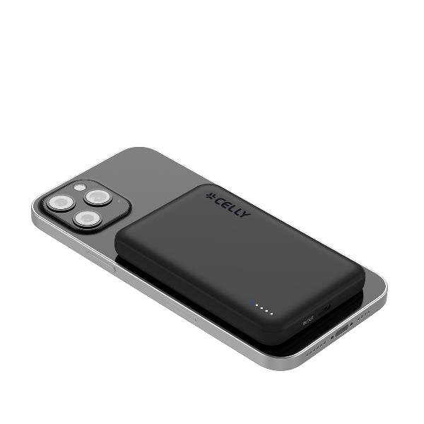 CELLY POWERBANK WIRELESS MAGSAFE 5.000mAh 15 W PORTA USB-C BIDIREZIONALE INDICATORI LED NERO