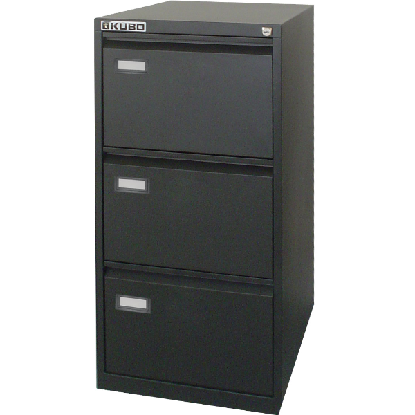 Classificatore Kubo - per cartelle sospese - 3 cassetti - 46 x 62 x 101 cm - nero - Bertesi