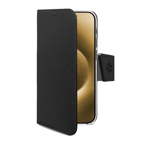 CELLY APPLE iPHONE AIR CUSTODIA Magsafe A LIBRO IN SIMILPELLE CON CHIUSURA FLAP MAGNETICO TASCHINE INTERNE PORTADOCUMENTI E FUNZIONE STAND NERO