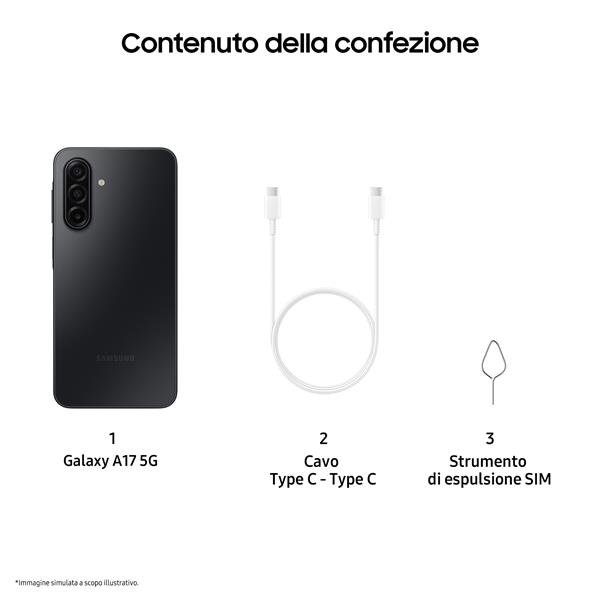 SAMSUNG A176 GALAXY A17 5G DUAL SIM ENTERPRISE EDITION 6.7" OCTA CORE 128GB RAM 4GB 5G ITALIA BLACK