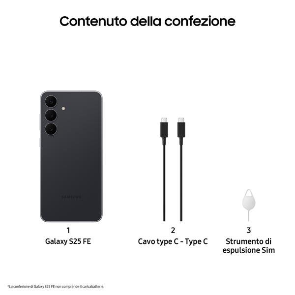 SAMSUNG S731 GALAXY S25 FE 5G DUAL SIM ENTERPRISE EDITION 6.7" OCTA CORE 256GB RAM 8GB 5G ITALIA JETBLACK