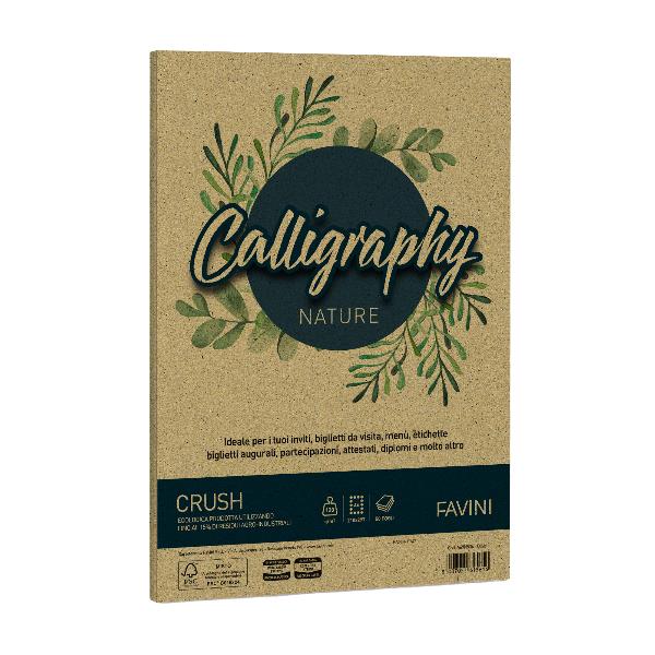 Carta Calligraphy Nature Crush - A4 - 120 gr - verde oliva - Favini - conf. 50 fogli