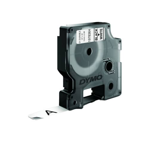 Nastro D1 Durable 1978364 - 12 mm x 5,5 mt - vinile - nero/bianco - Dymo